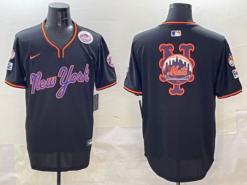 Men New York Mets Blank Black Throwback 2025 Nike MLB Jersey style 5075->new york mets->MLB Jersey